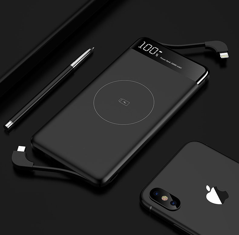 Ultra-Slim 10000mAh Wireless Power Bank with Display