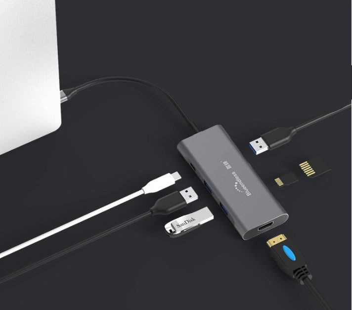 Multifunctional Type-C Hub with HDMI and 7 Ports