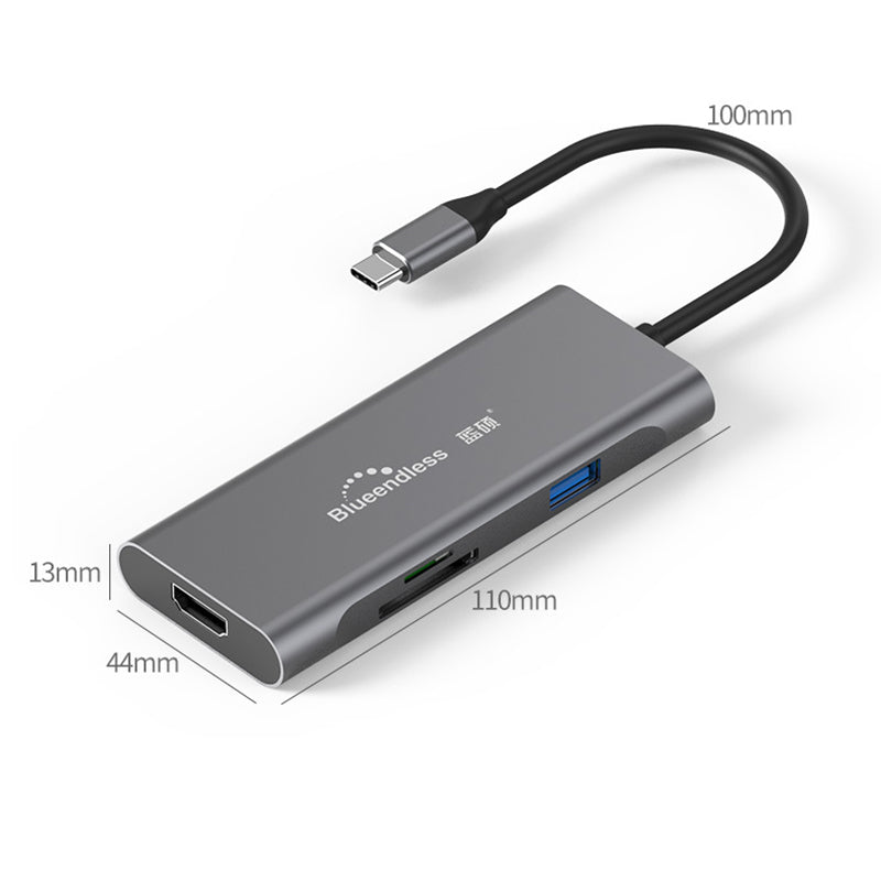 Multifunctional Type-C Hub with HDMI and 7 Ports