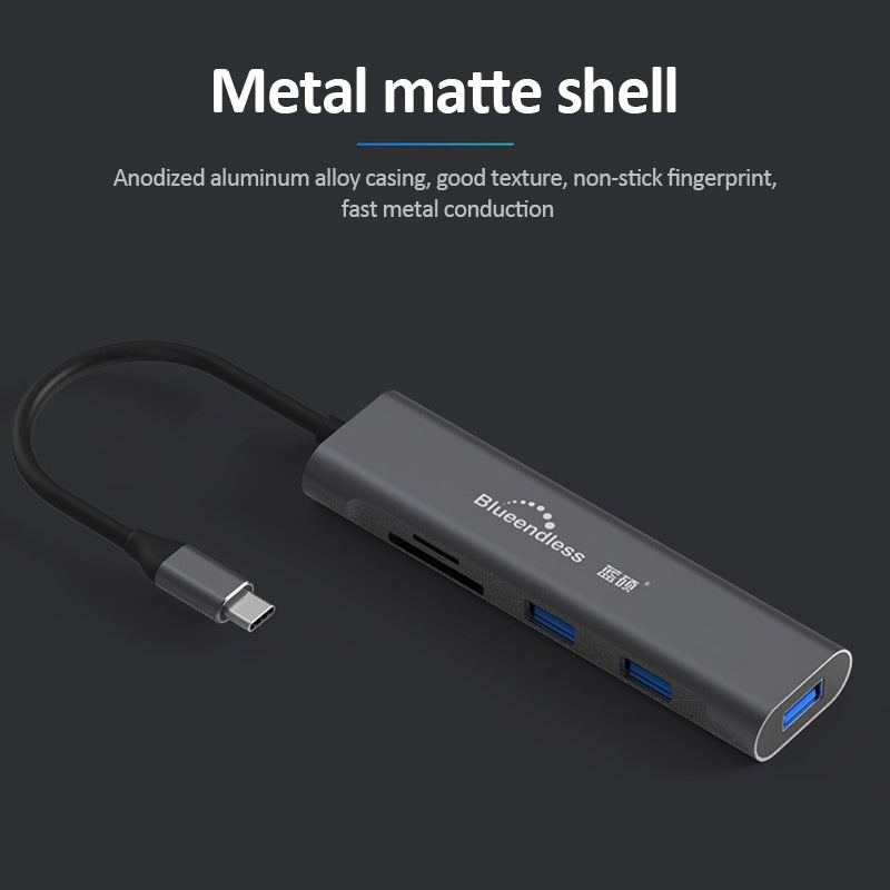 Multifunctional Type-C Hub with HDMI and 7 Ports